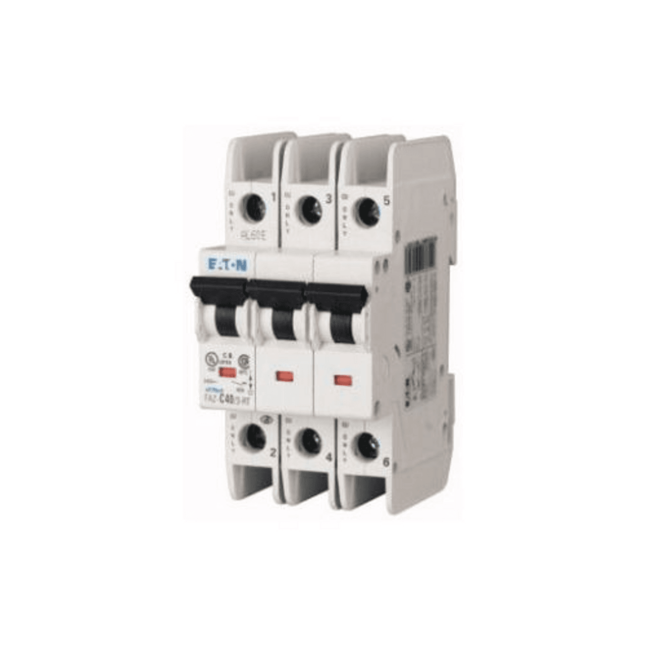 Eaton FAZ-C32/3-RT Miniature circuir breaker, 3 pole, 32 A, C trip curve, 277/480 VAC, ring-tongue terminals, UL489 FAZ-C32/3-RT on Powermatic Associates