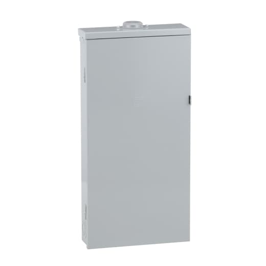 Schneider Electric QO318L200GRB Square D by Schneider Electric QO318L200GRB is a load center designed for surface mounting with a rated current of 200A and a connection type featuring lugs. It measures H758mm x W375mm (H29.84" x W14.76") and offers 18 spaces for single pole circuits. This load center is built with a welded galvannealed steel enclosure and tin-plated copper busbar, ensuring compatibility with both aluminium and copper lugs ranging from 6AWG to 250kcmil. It operates on a three-phase network (3PH-3W/4W) with a rated voltage of 120Vac/240Vac and has a short circuit breaking rating of 65kA. The QO318L200GRB is designed to offer a degree of protection rated at NEMA 3R. QO318L200GRB on Powermatic Associates