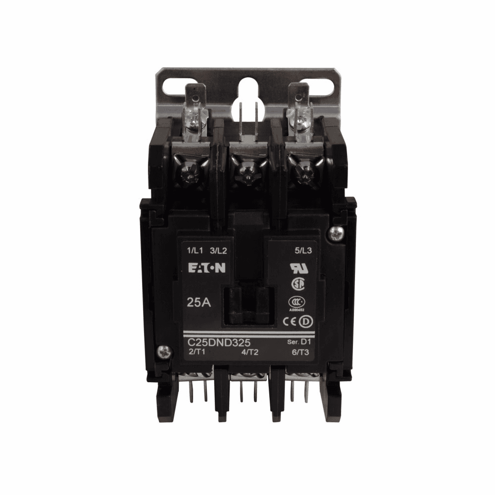 Eaton C25DNA3301T-GL C25DNA3301T-GL Eaton - Eaton definite purpose contactor, Mounting plate, Quick, 30A, 24 Vdc, 50/60 Hz, Open with metal mounting plate, 15-50A, two- and three-pole, 30A, Contactor, Three-pole, Global listed, D1, Binding head screw, Non-reversing C25DNA3301T-GL on Powermatic Associates