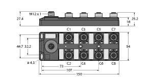Turck TBIL-M1-16DXP TBIL-M1-16DXP Turck - TBIL-M1-16DXP I/O Hub for Connecting Digital Signals to IO-Link Master, 16 Universal Digital Channels, PNP TBIL-M1-16DXP on Powermatic Associates