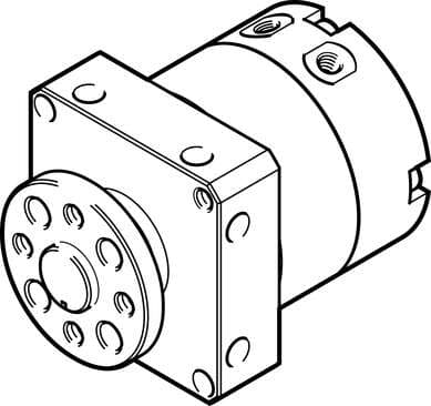 Festo 1560818 semi-rotary drive DSM-T-10-90-P-FW Size: 10, Cushioning angle: 0,5 deg, Swivel angle: 0 - 90 deg, Cushioning: P: Flexible cushioning rings/plates at both ends, Assembly position: Any 1560818 on Powermatic Associates