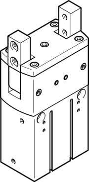 Festo 563913 radial gripper HGRT-40-A-G2 With gripping force backup when closing...-G2. Size: 40, Max. replacement accuracy: <: 0,2 mm, Max. angular gripper jaw backlash ax,ay: <: 0,1 deg, Max. opening angle: 180 deg, Rotationally symmetrical: <: 0,2 mm 563913 on Powermatic Associates