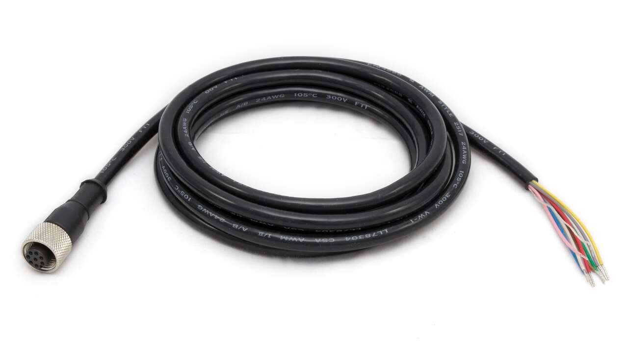 Banner MQDC-806 Cordset: Single Ended M12; 8-pin Straight Female; 2 m (6.56 ft) 8x24 Shielded Black PVC Jacket; Nickel-Plated Brass Coupling Nut MQDC-806 on Powermatic Associates