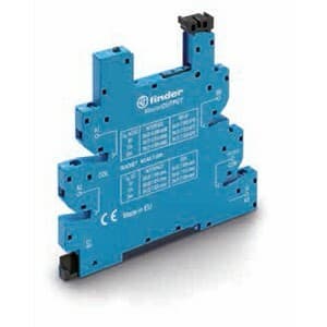 Finder 93.62.7.024 Finder 93.62.7.024 is a socket designed for DIN rail mounting with a box-clamp connection type. It has a rated current of 10A and features a degree of protection IP20. The control voltage is specified for 24Vdc applications, and it adheres to the EN61984 standard regarding output voltage (DC). This part is characterized by its blue power consumption indicator and is designed to interface with MasterOUTPUT network frequency. 93.62.7.024 on Powermatic Associates