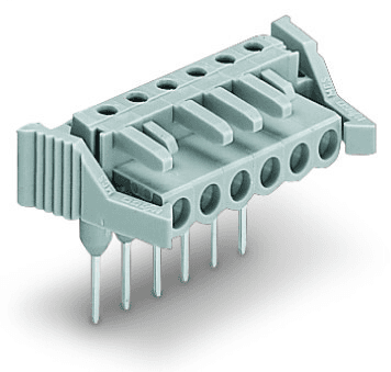 WAGO 232-234/005-000/039-000 232-234/005-000/039-000 WAGO - Female connector for rail-mount terminal blocks; 0.6 x 1 mm pins; angled; Locking lever; Pin spacing 5 mm; 4-pole; gray 232-234/005-000/039-000 on Powermatic Associates