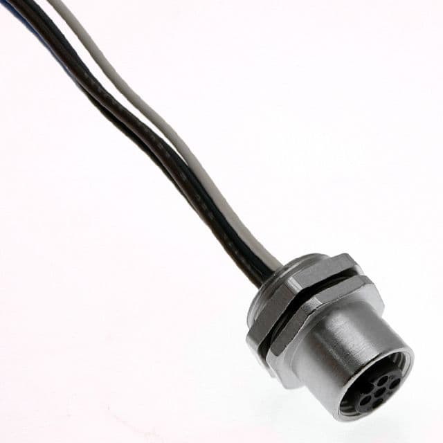 Mencom MDC-5FR-PG9-1M-18 MDC, Receptacle, 5 Pole, Female Straight, 1M, 18awg, 4A, PG9, Front Mount, Nickel Plated Brass MDC-5FR-PG9-1M-18 on Powermatic Associates