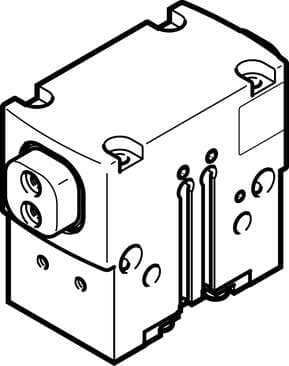 Festo 1132940 parallel gripper HGPD-20-A-G1 With gripping force backup when opening ...-G1. Size: 20, Stroke per gripper jaw: 4 mm, Max. replacement accuracy: <: 0,2 mm, Max. angular gripper jaw backlash ax,ay: <: 0,1 deg, Max. gripper jaw backlash Sz: <: 0,02 mm 1132940 on Powermatic Associates