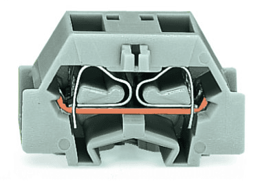 WAGO 261-333 261-333 WAGO - 4-conductor terminal block; without push-buttons; with fixing flange; 1-pole; for screw or similar mounting types; Fixing hole 3.2 mm Ø; 2.5 mm²; CAGE CLAMP®; 2,50 mm²; light gray 261-333 on Powermatic Associates