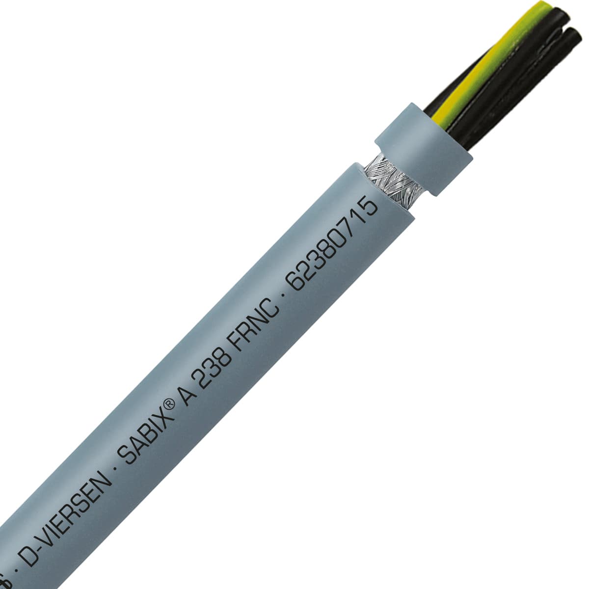 SAB 62380715 SABIX A 238 FRNC - 16 AWG/7c, shielded high temperature flame retardant flexible SABIX control cable, CE, RoHS 62380715 on Powermatic Associates
