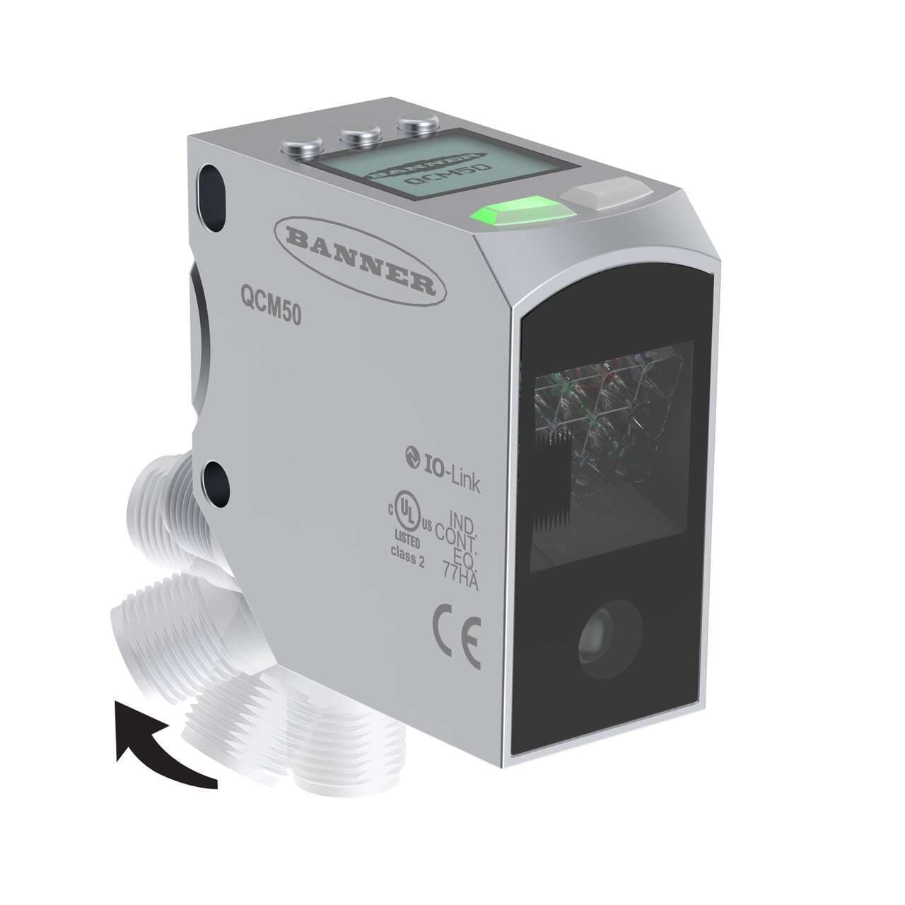 Banner QCM50-K5D60-Q8-8 QCM50 Series: Color Sensor; Range: 20-150 mm; Input: 10-30 V dc; Outputs: 5 Discrete PNP/NPN; IO-Link; 8-pin M12 Integral QD QCM50-K5D60-Q8-8 on Powermatic Associates