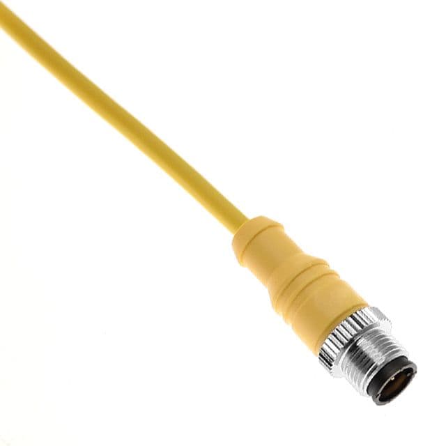 Mencom MDCM-5MP-1M MDC, Cordset, Shielded Cable, Not shielded to coupling nut, 5 Pole, Male Straight, 1M, 4A, Yellow, PVC, Nickel Plated Brass MDCM-5MP-1M on Powermatic Associates