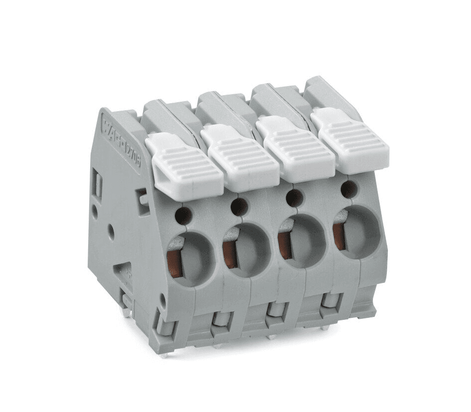 WAGO 2706-103 2706-103 WAGO - PCB terminal block; lever; 6 mm²; Pin spacing 7.5 mm; 3-pole; CAGE CLAMP®; 6,00 mm²; gray 2706-103 on Powermatic Associates