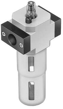 Festo 159587 lubricator LOE-1/2-D-MIDI With metal bowl guard. Size: Midi, Series: D, Assembly position: Vertical +/- 5°, Design structure: proportional standard mist lubricator, Max. oil capacity: 110 cm3 159587 on Powermatic Associates