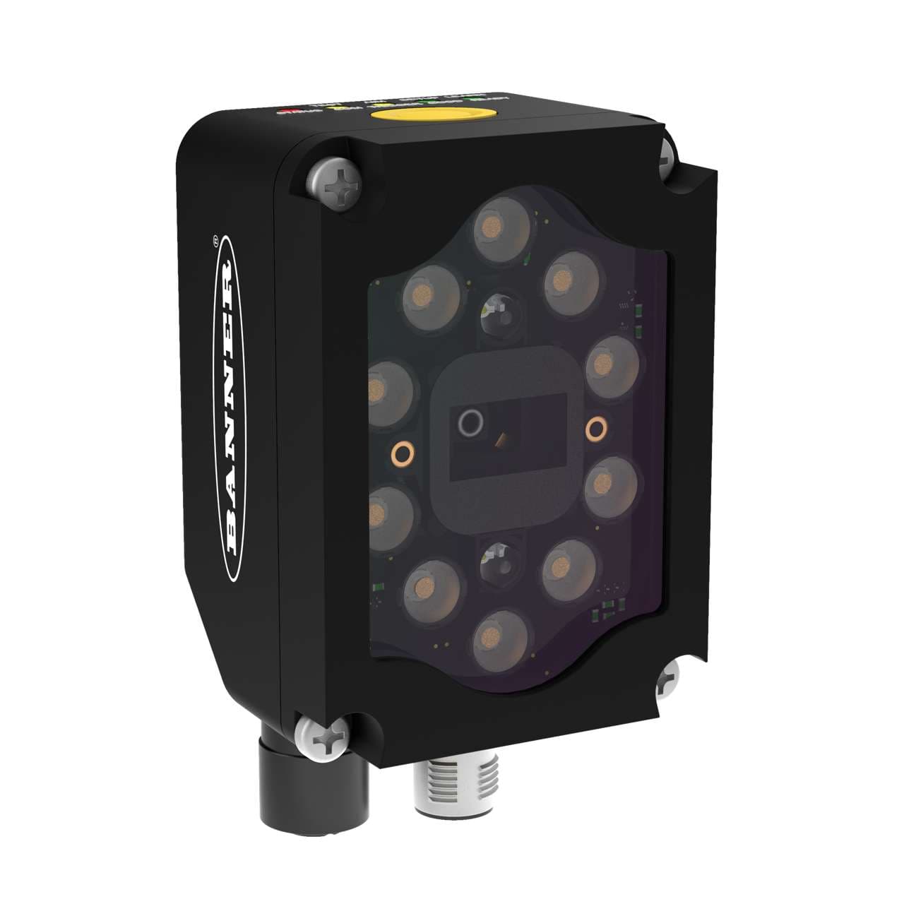 Banner ABR72L16-WSE2 ABR Series Barcode Reader; Resolution: 1600 x 1200 px; Lens: 16 mm Autofocus; Light: White; Ethernet & Serial Communications; 1D + 2D Code ABR72L16-WSE2 on Powermatic Associates