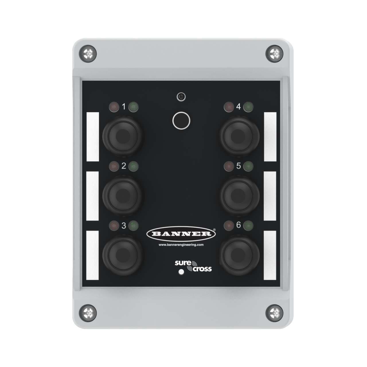 Banner DX80N9Q120BL-RG NB Banner DX80N9Q120BL-RG NB - Wireless Q120 Pendant Node 900 MHz 1 W; Integrated Battery (battery Sold Separately) and 10-30 V dc Power Terminals; Six Independently Controlled Push Button Inputs; Six sets of Green and Red LED Indicator Lights DX80N9Q120BL-RG NB on Powermatic Associates