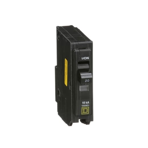 Schneider Electric QO120HM Square D by Schneider Electric QO120HM is a High-Magnetic (HM) Miniature Circuit Breaker (MCB) designed for plug-in mounting. It features a rated current of 20A and a plug-in connection type, suitable for use with a rated voltage of 120V AC. This MCB accommodates a cross-section of 14-8AWG for 1 cable Al/Cu and is equipped with a single pole. It has a short circuit breaking rating of 10kA at 120Vac and utilizes press plate type terminals for connections. QO120HM on Powermatic Associates