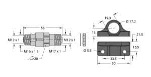 Turck FKD FKD 44/M12 FKD FKD 44/M12 Turck - FKD FKD 44/M12 Ethernet Receptacle, Panel Feed-through FKD FKD 44/M12 on Powermatic Associates