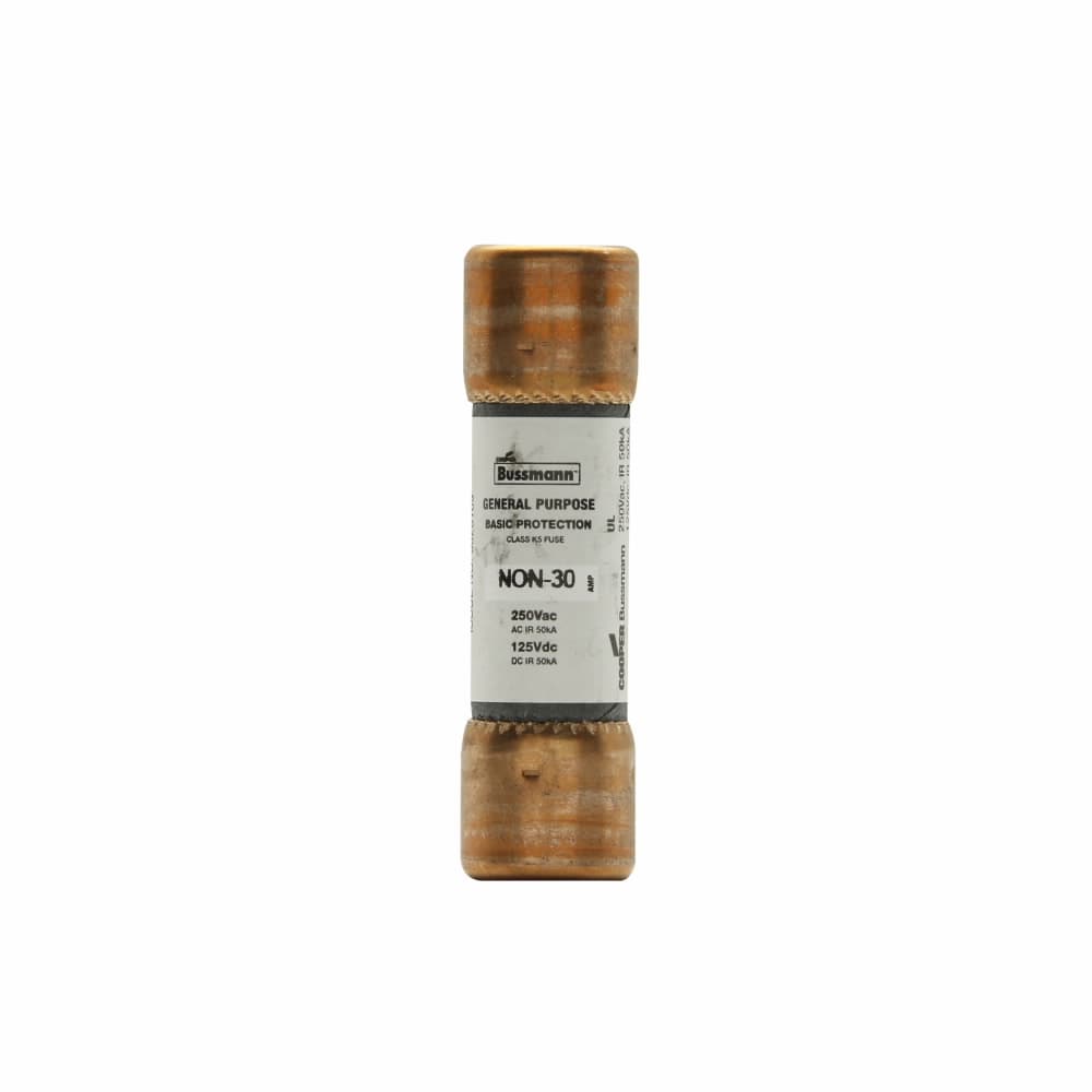 Eaton NON-1/8 Eaton Bussmann series NON fuse, Supplemental one-time fuse, Non current limiting, Light duty circuit locations, 0.125 A, Non-indicating, 50 kAIC at 250 Vac|50 kAIC at 125 Vdc, Standard, 10, 250 V, 125 Vdc NON-1/8 on Powermatic Associates