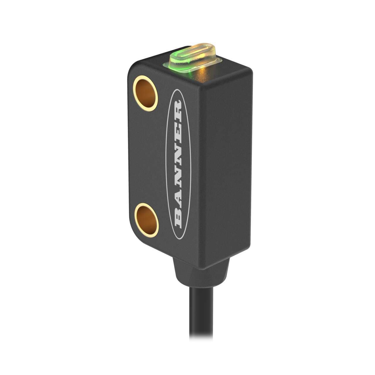 Banner DQ12RB6FF50Q5 WORLD-BEAM DQ12 Series: Fixed-Field; Range: 50 mm; Input 10-30 V dc; Output: DO (Dark Operate) Bipolar: 1 NPN; 1 PNP; M124-pin 150 mm (6 in) Pigtail QD;Black Housing DQ12RB6FF50Q5 on Powermatic Associates