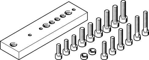 Festo 548779 adapter kit HMSV-49 For attaching DGSL-16/20/25 to HME-16/25 and HMP-16/20/25/32. Assembly position: Any, Corrosion resistance classification CRC: 1 - Low corrosion stress, Product weight: 170 g, Material adapter plate: Wrought Aluminium alloy, Material s 548779 on Powermatic Associates