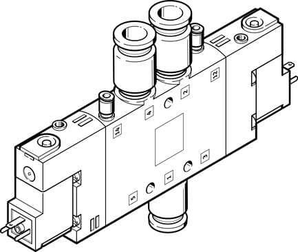 Festo 163775 solenoid valve CPE18-M2H-5JS-QS-8 High component density Valve function: 5/2 bistable, Type of actuation: electrical, Width: 18 mm, Standard nominal flow rate: 850 l/min, Operating pressure: -0,9 - 10 bar 163775 on Powermatic Associates