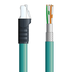 Lapp C5E002F05 C5E002F05 - LAPP ETHERLINE® Industrial Cordsets 26 AWG / 4 pair CAT5e - Teal Polyurethane (PUR) -  RJ45 / Wire Leads connectors - 5m C5E002F05 on Powermatic Associates