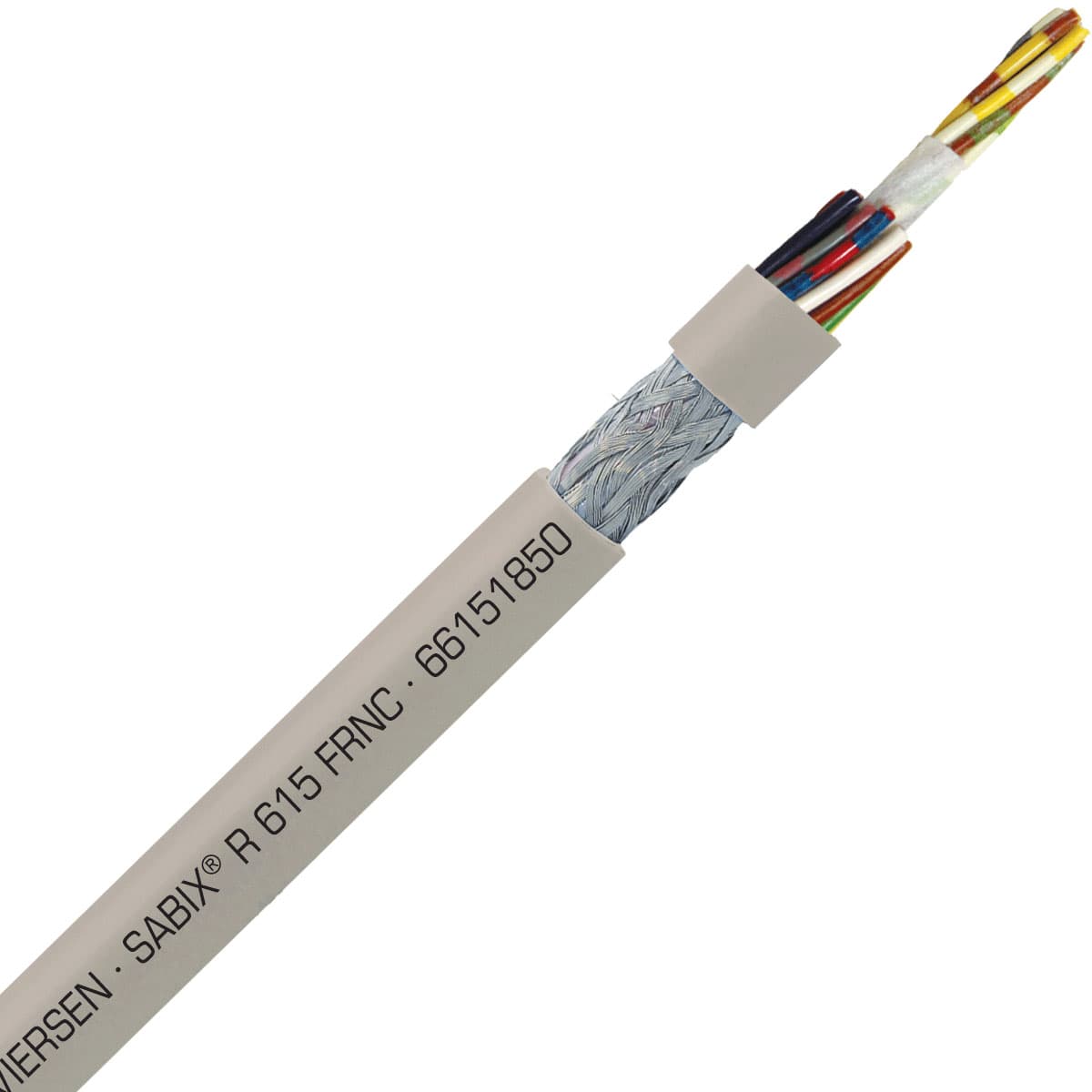 SAB 66151850 SABIX R 615 FRNC - 20 AWG/18c, shielded halogen-free flame retardant rail data cable, CE, RoHS 66151850 on Powermatic Associates