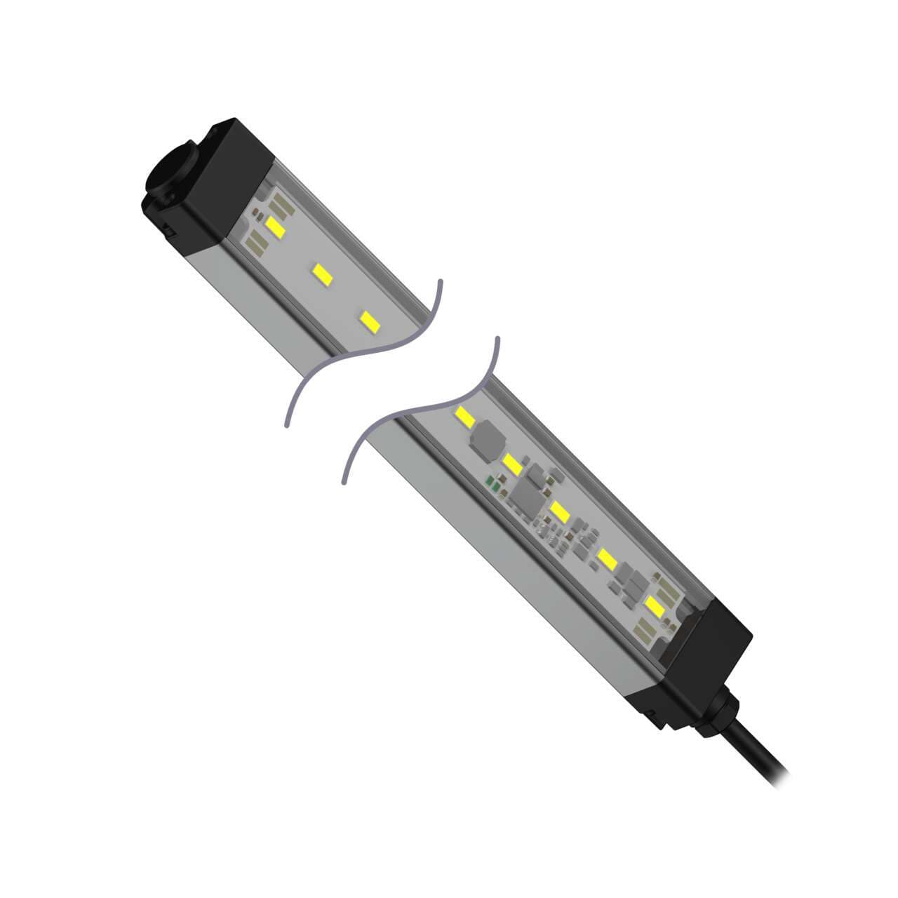 Banner WLS28-2XY710X WLS28-2 Work Light Strip; Length: 710 mm; Voltage: 12-30 V dc; Environmental Rating: IP50; Color: Yellow; 2 m (6.5 ft) Integral Cable WLS28-2XY710X on Powermatic Associates
