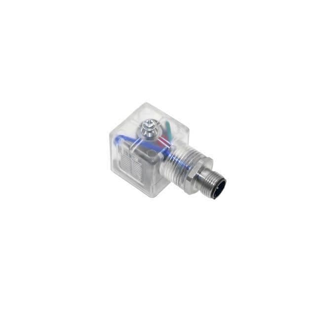 Mencom VAR-029-3401 Solenoid Valve Connectors, Receptacle, 3 Pole, Form A 18mm, with 4 Pole M12 Male Straight, 120V, 4A, LED w/Bridge Rectifier AND MOV VAR-029-3401 on Powermatic Associates