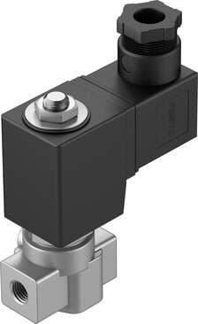 Festo 1492050 solenoid valve VZWD-L-M22C-M-N18-20-V-3AP4-40-R1 Directly actuated, NPT1/8" connection. Design structure: Directly actuated poppet valve, Type of actuation: electrical, Sealing principle: soft, Assembly position: Any, Mounting type: Line installation 1492050 on Powermatic Associates