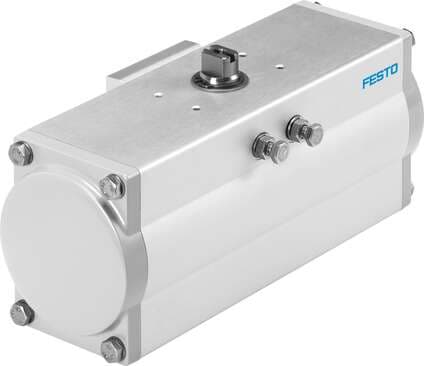 Festo 8065337 semi-rotary drive DFPD-40-RP-135-RD-F0507 double-acting, rack and pinion engineering design, connection pattern to NAMUR VDI/VDE 3845 for mounting solenoid valves, position sensors and positioners, standard connection to process valve fitting ISO 5211. Si 8065337 on Powermatic Associates