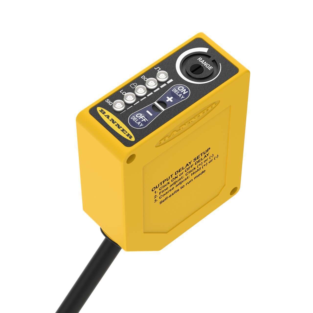 Banner Q60BB6AF2000 Q60 Series: Adjustable-Field Infrared; Range: 200-2000 mm; Input: 10-30 V dc; Output: Bipolar: 1 NPN; 1 PNP; 2 m (6.5 ft) Cable Q60BB6AF2000 on Powermatic Associates