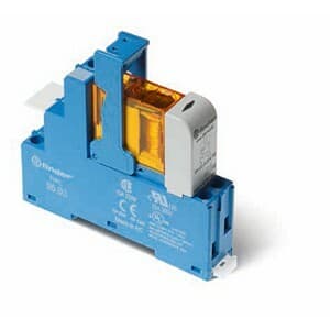 Finder 48.31.7.024.0050 Electromechanical interface relay module pre-assembled with socket base and ejector - with LED indicator - Finder (48 series) - Control coil voltage 24Vdc - 1 pole (1P) - 1C/O / SPDT (Single Pole Double Throw) contact - Rated current 10A (250Vac; AC-1) / 48.31.7.024.0050 on Powermatic Associates