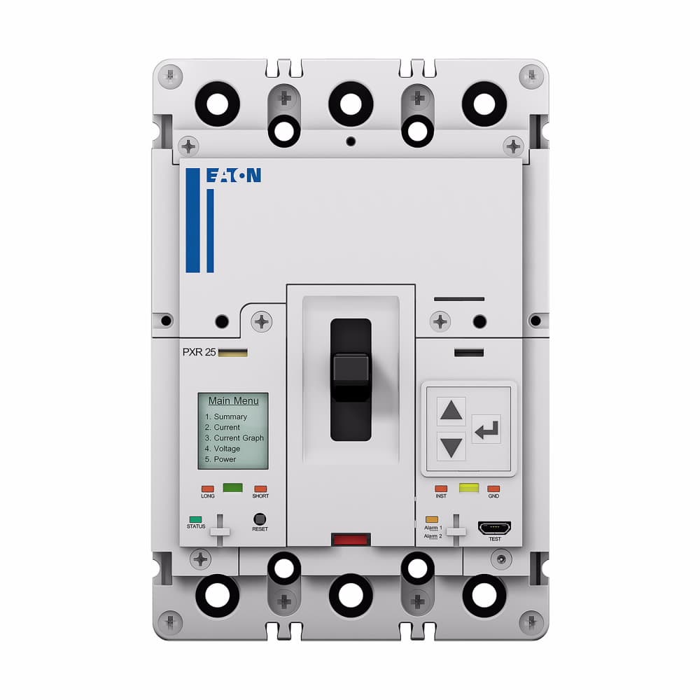 Eaton PDG24K0100P3YN Eaton Power Defense molded case circuit breaker, Globally Rated, Frame 2, Four Pole (100% N), 100A, 50kA/480V, PXR25 LSIG w/ Modbus RTU, CAM Link, ZSI and Relays, No Terminals PDG24K0100P3YN on Powermatic Associates