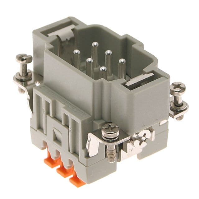 Mencom CSHM-06 Standard, CSH series, Male Rectangular Insert, size 44.27, 6 pin, 16 amp, Squich Spring CSHM-06 on Powermatic Associates