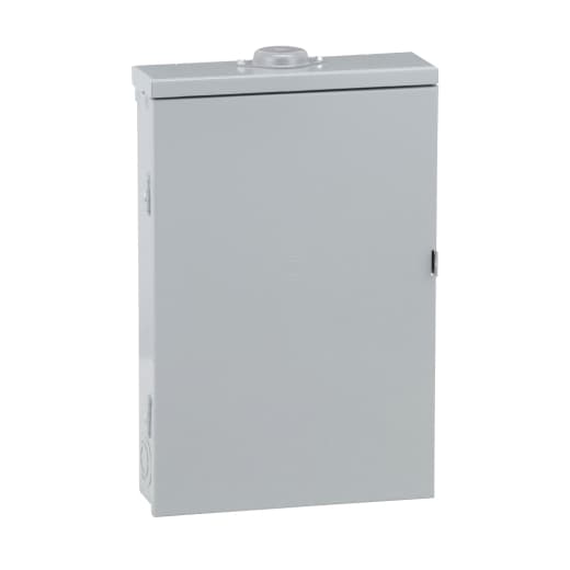 Schneider Electric QO320L125GRB Square D by Schneider Electric QO320L125GRB is a load center designed for surface mounting with a rated current of 125A. It features a connection type of lugs and dimensions of H560mm x W375mm (H22.05" x W14.76"), accommodating 20-spaces. This load center is protected by a NEMA 3R rated welded galvannealed steel enclosure and includes a tin-plated copper busbar. It is compatible with a three-phase (3PH-3W/4W) network system, operating at a rated voltage of 120Vac/240Vac. The QO320L125GRB can support up to 20 single pole circuits, with a cross-section range for aluminium and copper lugs from 6AWG to 2/0AWG. It also has a short circuit breaking rating of 65kA. QO320L125GRB on Powermatic Associates