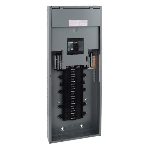 Schneider Electric QO342MQB150 Square D by Schneider Electric QO342MQB150 is a load center designed for surface mounting with a rated current of 150A and a connection type featuring lugs. It measures H375mm x W362mm (H14.76" x W14.25") and offers 42 spaces for single pole circuits. This load center is built with a welded galvannealed steel enclosure and tin-plated copper busbars, ensuring durability and conductivity. It operates at a rated voltage of 120Vac/240Vac and has a short circuit breaking rating of 25kA. The QO342MQB150 is equipped with a degree of protection rated at NEMA 3R, making it suitable for various environmental conditions. QO342MQB150 on Powermatic Associates