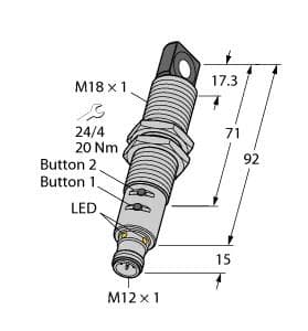 Turck RU40U-M18ES-LIU2PN8X2T-H1151 RU40U-M18ES-LIU2PN8X2T-H1151 Turck - RU40U-M18ES-LIU2PN8X2T-H1151 Ultrasonic Sensor, Diffuse Mode Sensor RU40U-M18ES-LIU2PN8X2T-H1151 on Powermatic Associates