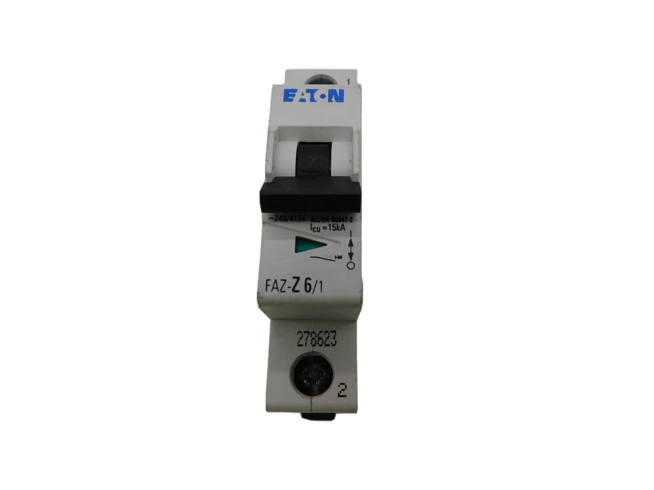 Eaton FAZ-S3/1 277/480 VAC 50/60 Hz, 3 A, 1-Pole, 10 kA, 13 to 17 x Rated Current, Line/Load Terminal, DIN Rail Mount, Standard Packaging, S-Curve, Current Limiting, Thermal Magnetic, Supplementary Protector FAZ-S3/1 on Powermatic Associates