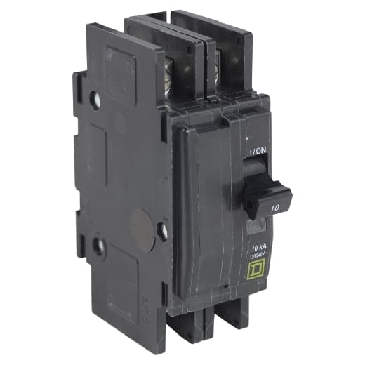 Schneider Electric QOU2353100 Square D by Schneider Electric QOU2353100 is a miniature circuit breaker (MCB) designed for unit mount installation. It features a rated current of 35A and accommodates slotted box lugs connections on both the load and line side. This MCB is compatible with a cross-section of 14-2AWG for one aluminum or copper cable and is equipped with two poles. It offers a short circuit breaking rating of 10kA at 240Vac and 5kA at 48Vdc. The rated voltage for AC operation is 120V to 240V, and for DC operation, it is 48Vdc. The terminals are of the box lugs type, facilitating secure and reliable connections. QOU2353100 on Powermatic Associates