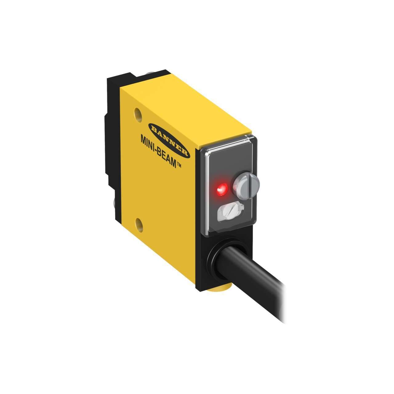 Banner SM312W MINI-BEAM: Divergent Diffuse; Range: 130 mm; Input: 10-30 V dc; Output: Bipolar: 1 NPN; 1 PNP; 2 m (6.5 ft) cable SM312W on Powermatic Associates