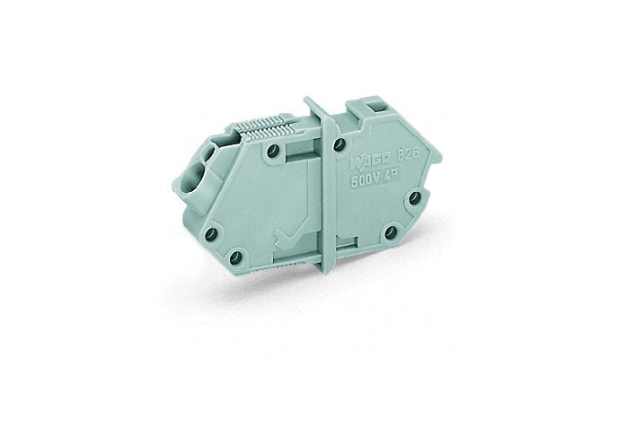 WAGO 826-159/000-006 826-159/000-006 WAGO - Through-panel terminal block; modular (end); 1-pole; for plate thickness 1-4 mm; 7 mm wide; blue 826-159/000-006 on Powermatic Associates