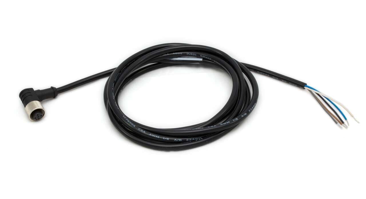 Banner MQDC1-560RA Cordset: Single Ended M12; 5-pin Right-Angle Female; 19 m 5x22 Black PVC Jacket; Nickel-Plated Brass Coupling Nut MQDC1-560RA on Powermatic Associates