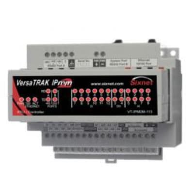 Red Lion VT-IPM2M-213-D Red Lion VT-IPM2M-213-D is a Mini Industrial Remote Terminal Unit (RTU) constructed from UL 94V-0 materials, offering an IP20 degree of protection. It operates within an ambient air temperature range of -40 to +70°C and is designed for DIN rail mounting. This RTU features 4 digital outputs (30Vdc; 1A; Source), 2 analog outputs (4-20mA DC), and supports communication protocols including RS-232, RS-485, Ethernet, Modbus TCP, and DNP3. It is equipped with 12 digital inputs (Sink/Source), 5 RJ45 ports for Ethernet connections, 1 RJ45 port for RS-232, and 8 analog inputs (4-20mA / 0-5Vdc). The VT-IPM2M-213-D is powered by an Industrial PowerPC 32-bit processor, runs on an embedded Linux operating system, and can connect to 16000 Sixnet nodes and 247 Modbus nodes. It has a memory capacity of 32MB (FLASH), 512KB (NVRAM), and 32MB (DRAM), and requires a supply voltage of 10-30Vdc (12Vdc / 24Vdc). VT-IPM2M-213-D on Powermatic Associates