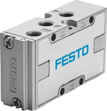 Festo 536041 pneumatic valve VL-5-1/4-B-EX 5/2-way function, pneumatically actuated, with spring return Valve function: 5/2 monostable, Type of actuation: pneumatic, Width: 32 mm, Standard nominal flow rate: 1300 l/min, Operating pressure: 0 - 10 bar 536041 on Powermatic Associates