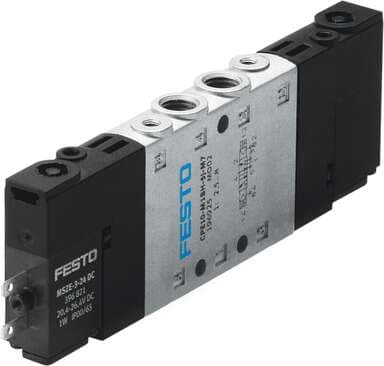 Festo 196926 solenoid valve CPE10-M1BH-5JS-M7 High component density Valve function: 5/2 bistable, Type of actuation: electrical, Width: 10 mm, Standard nominal flow rate: 350 l/min, Operating pressure: -0,9 - 10 bar 196926 on Powermatic Associates