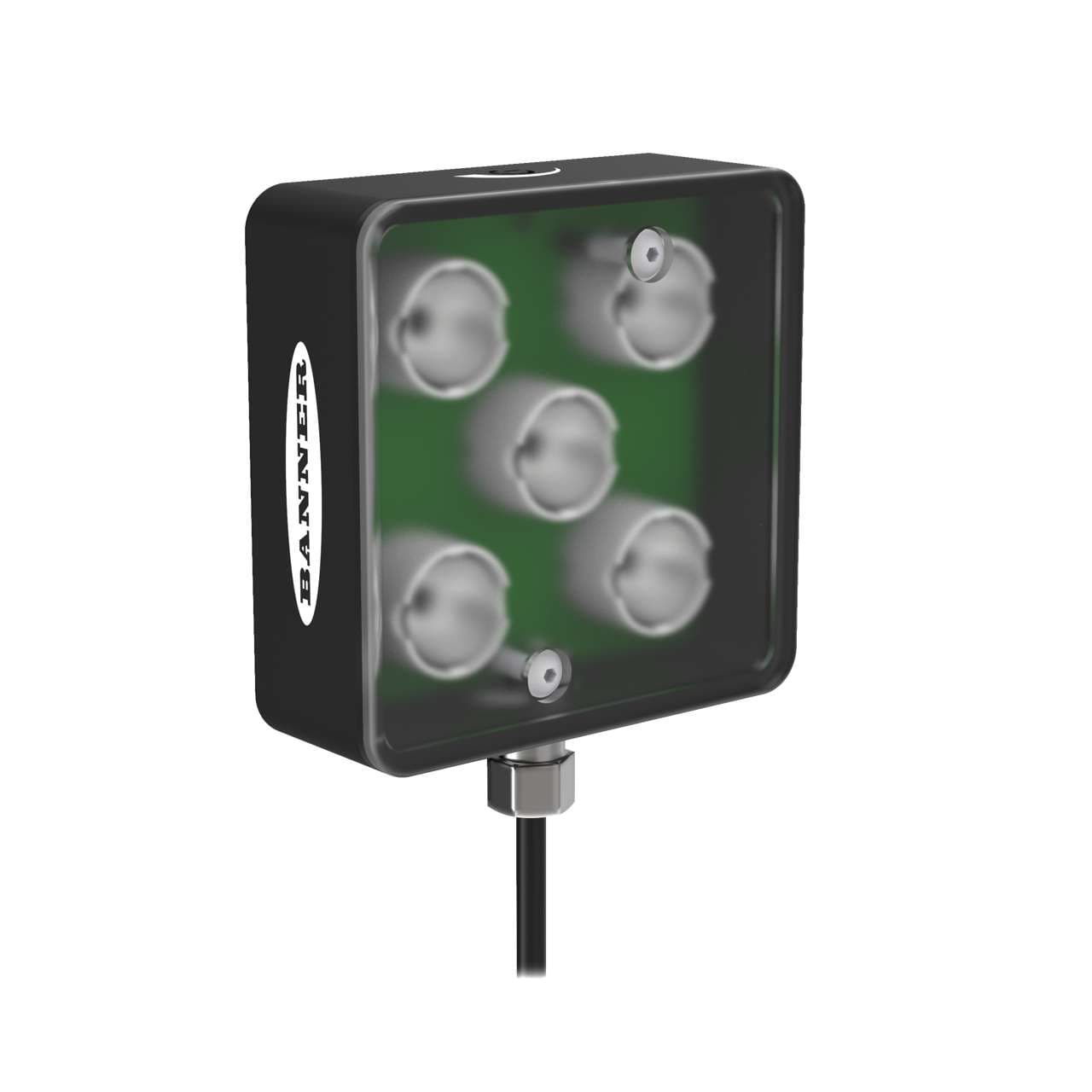 Banner LEDGA70XD5-XQ Vision Light - 70 mm Area; 5 High Intensity Green LEDs - 24 V dc; Clear Diffusing Plastic Window; Requires Cable MQDC20-xxx LEDGA70XD5-XQ on Powermatic Associates