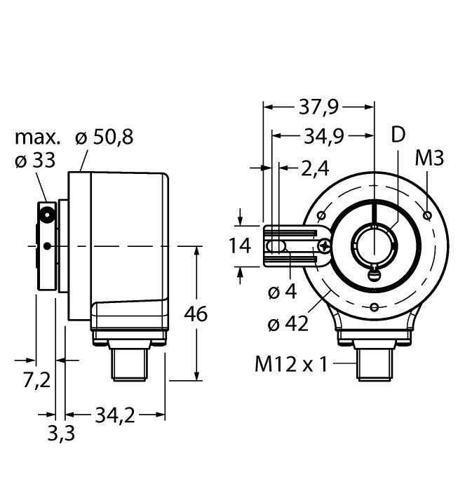 Turck REI-E-114I10T-2B360-H1181 REI-E-114I10T-2B360-H1181 Turck - REI-E-114I10T-2B360-H1181 Incremental Encoder, Efficiency Line REI-E-114I10T-2B360-H1181 on Powermatic Associates