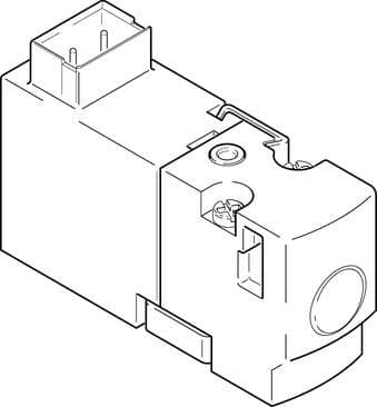 Festo 197005 solenoid valve MHA1-M1H-3/2G-0,6-TC manifold block valve for individual and battery mounting, particularly small design, with plug connection at top. Valve function: 3/2 closed, monostable, Type of actuation: electrical, Width: 10 mm, Standard nominal flo 197005 on Powermatic Associates