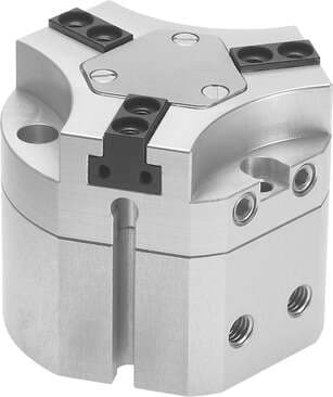 Festo 540866 three-point gripper HGDT-40-A-G1 Sturdy, can be used as internal and external gripper, for position sensing. With gripping force retention when opening ...-G1. Size: 40, Stroke per gripper jaw: 6 mm, Max. replacement accuracy: <: 0,2 mm, Max. angular gri 540866 on Powermatic Associates